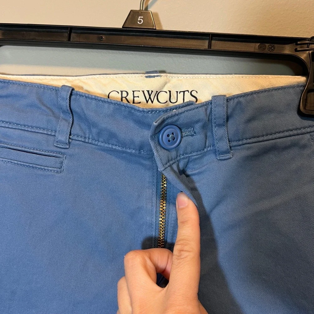 Crewcuts J. Crew Boy's Classic Chino Pants Blue Size 8 Stretch Cotton Twill